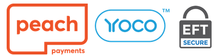 Accepted payment methods: Peach Payments, Yoco, EFT Secure