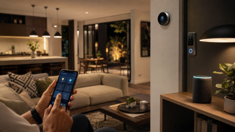 Imported smart home devices controlled by phone in a South African home