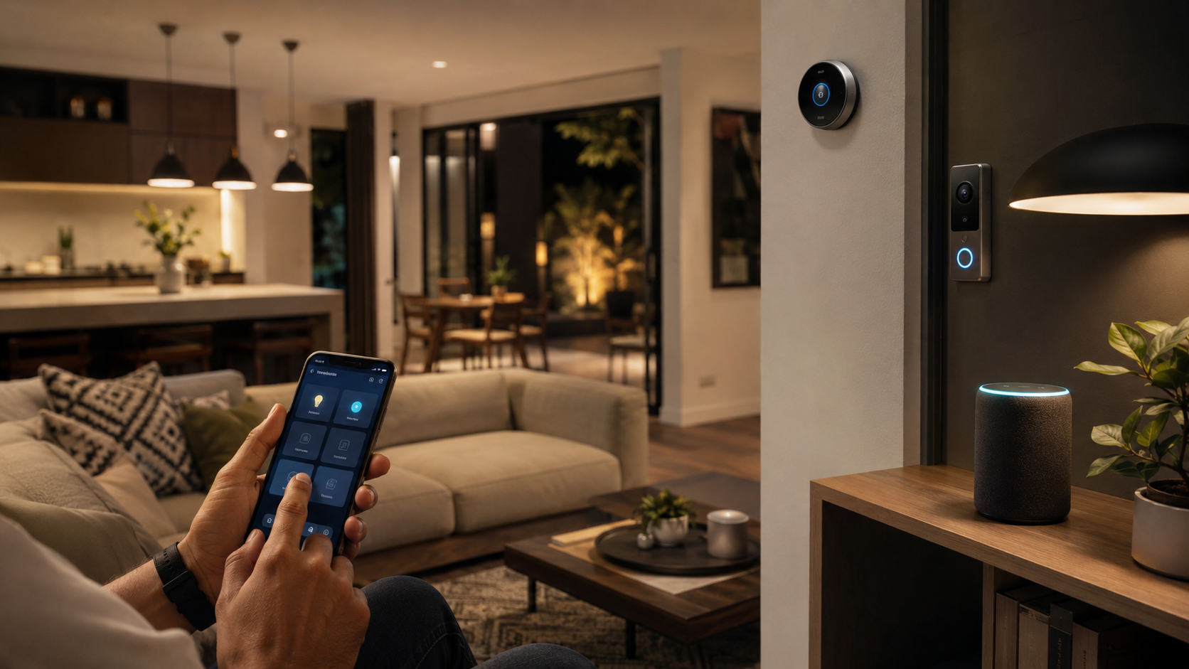 Imported smart home devices controlled by phone in a South African home